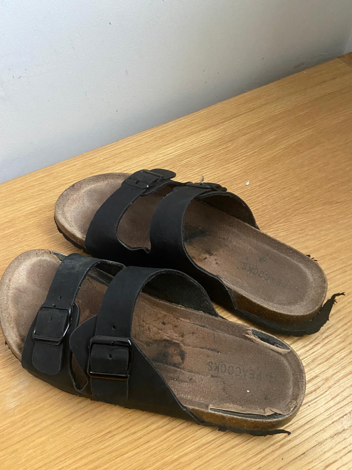 Smelly and trashed sandals, UK7