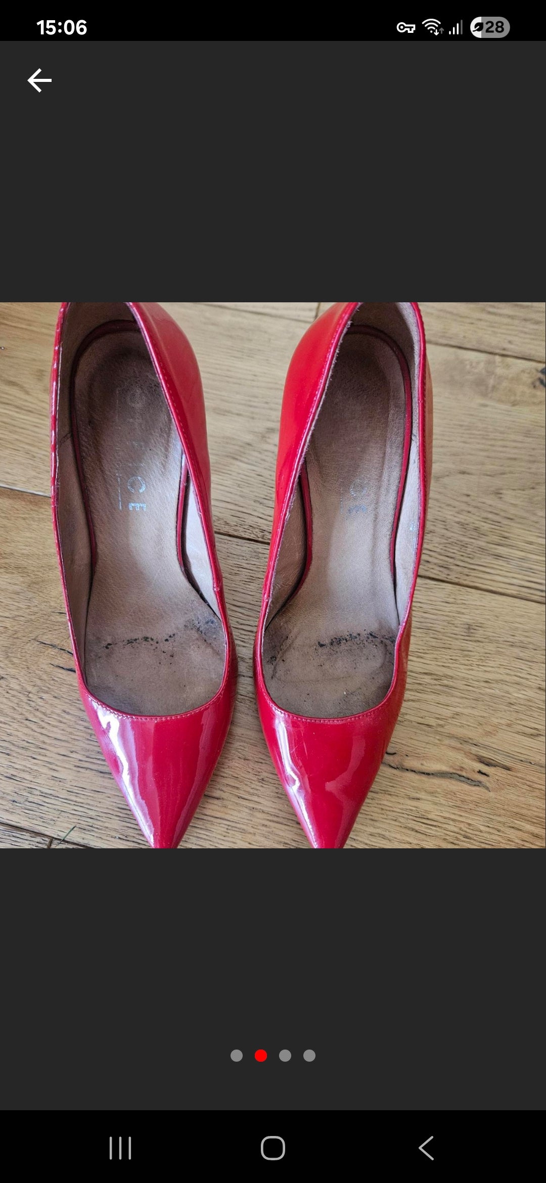Stunning Red Patent Heels / UK5 / Heavily Worn