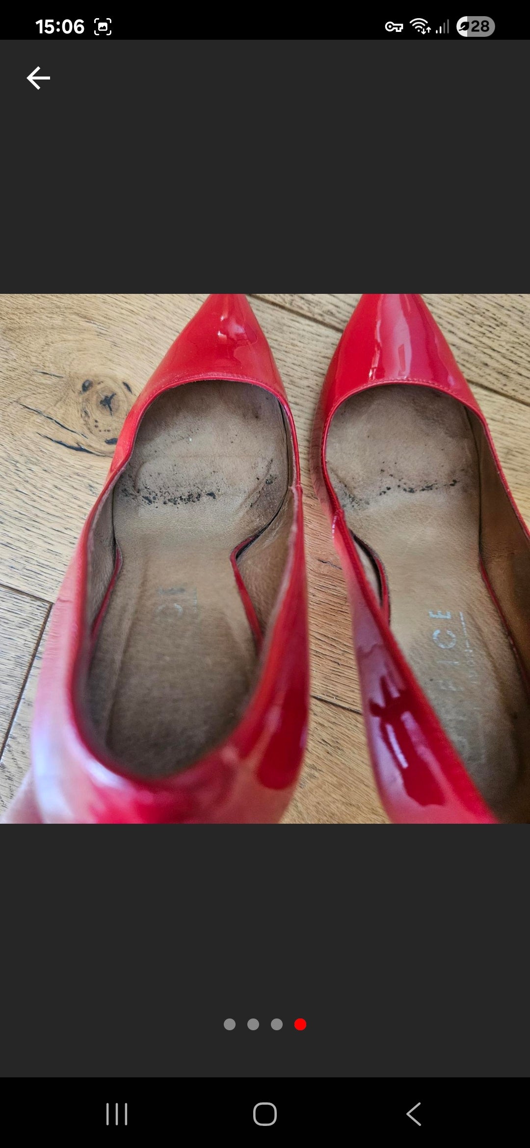 Stunning Red Patent Heels / UK5 / Heavily Worn