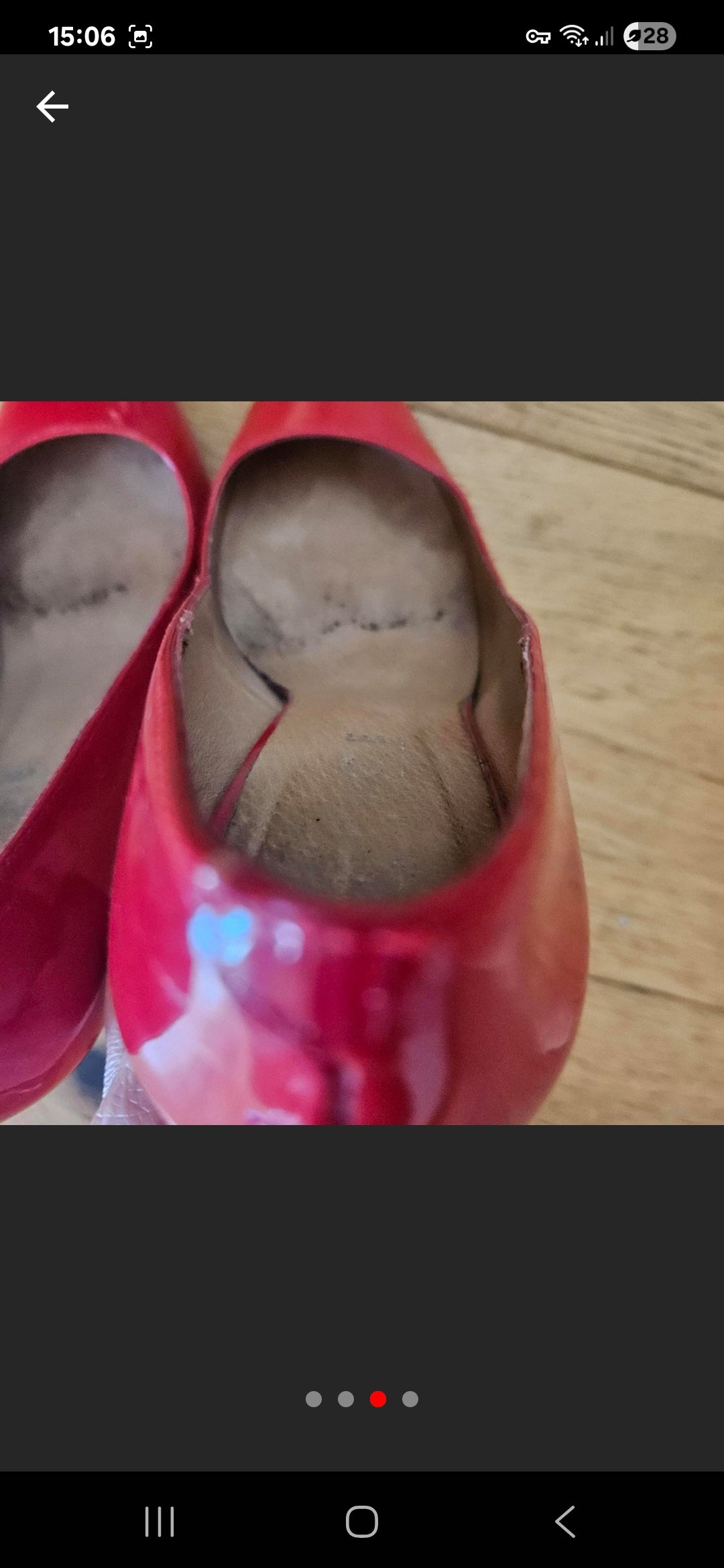 Stunning Red Patent Heels / UK5 / Heavily Worn