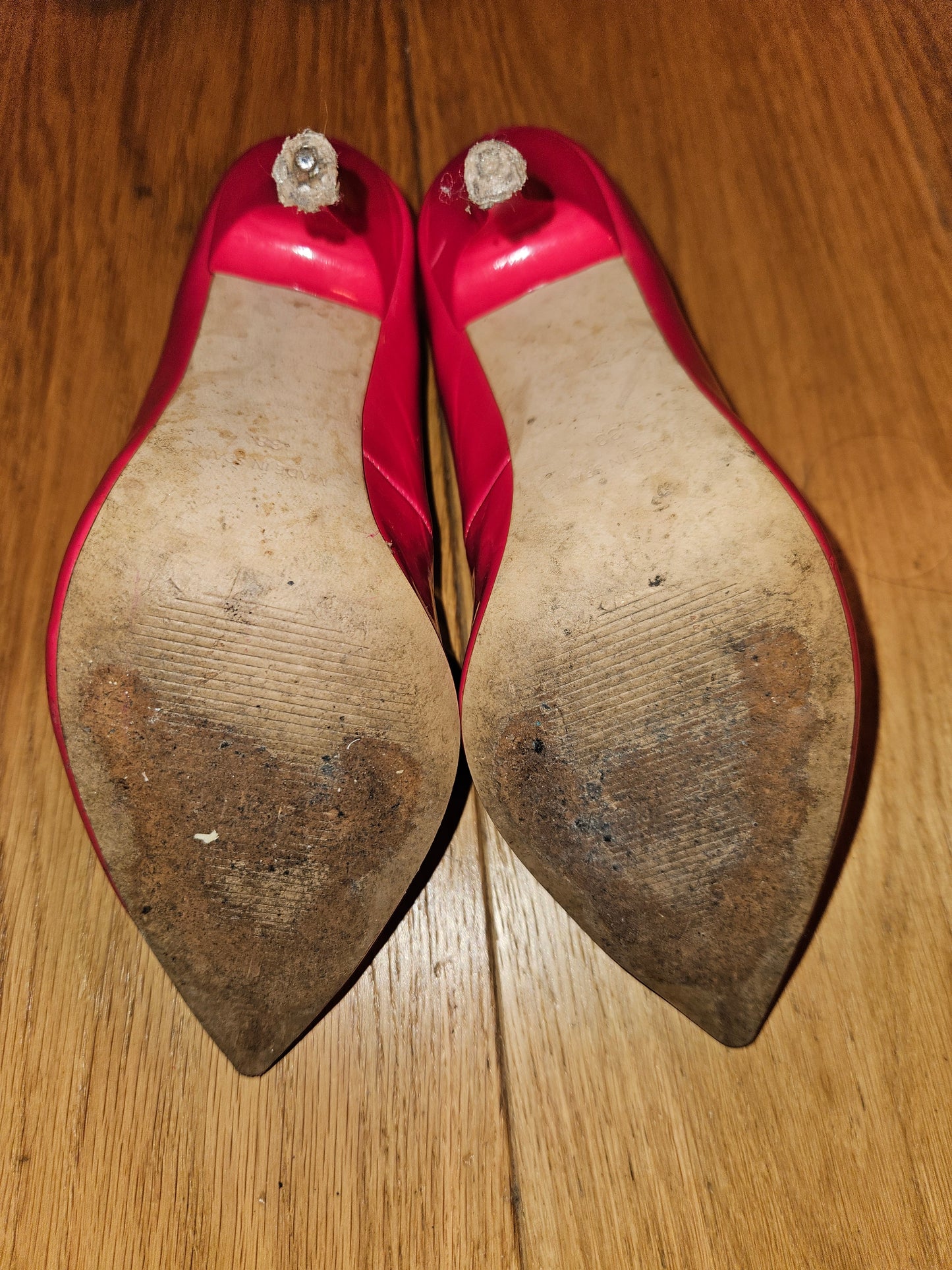 Vibrant Pink Court Shoe, well worn and loved UK5