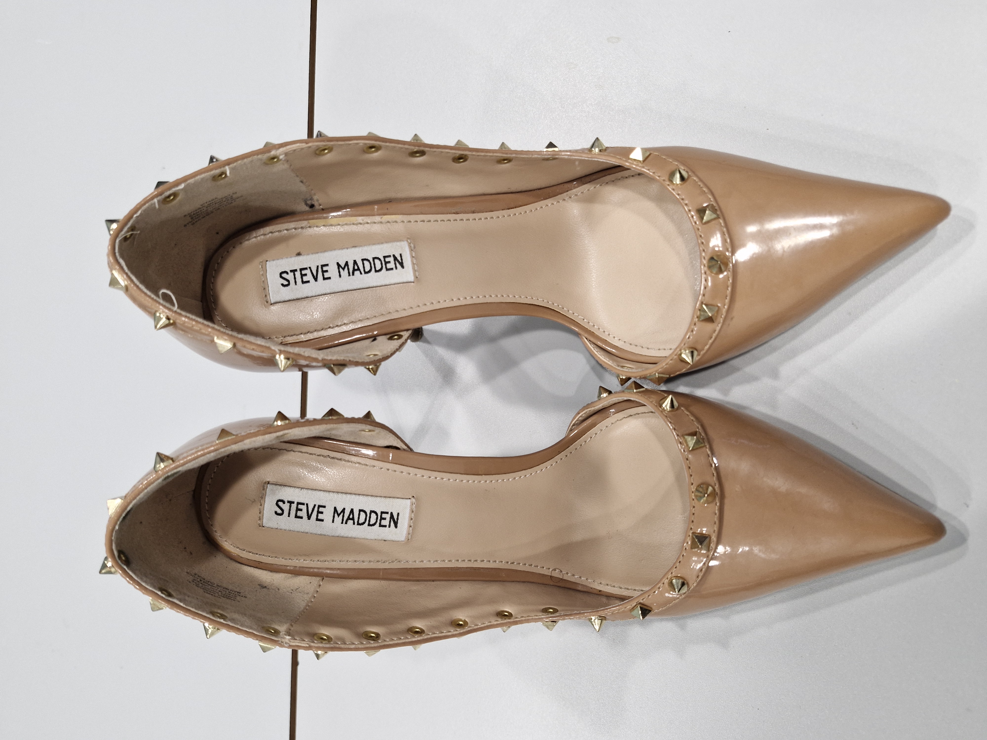 Steve Madden Beige Studded Stilettos by Steve Madden