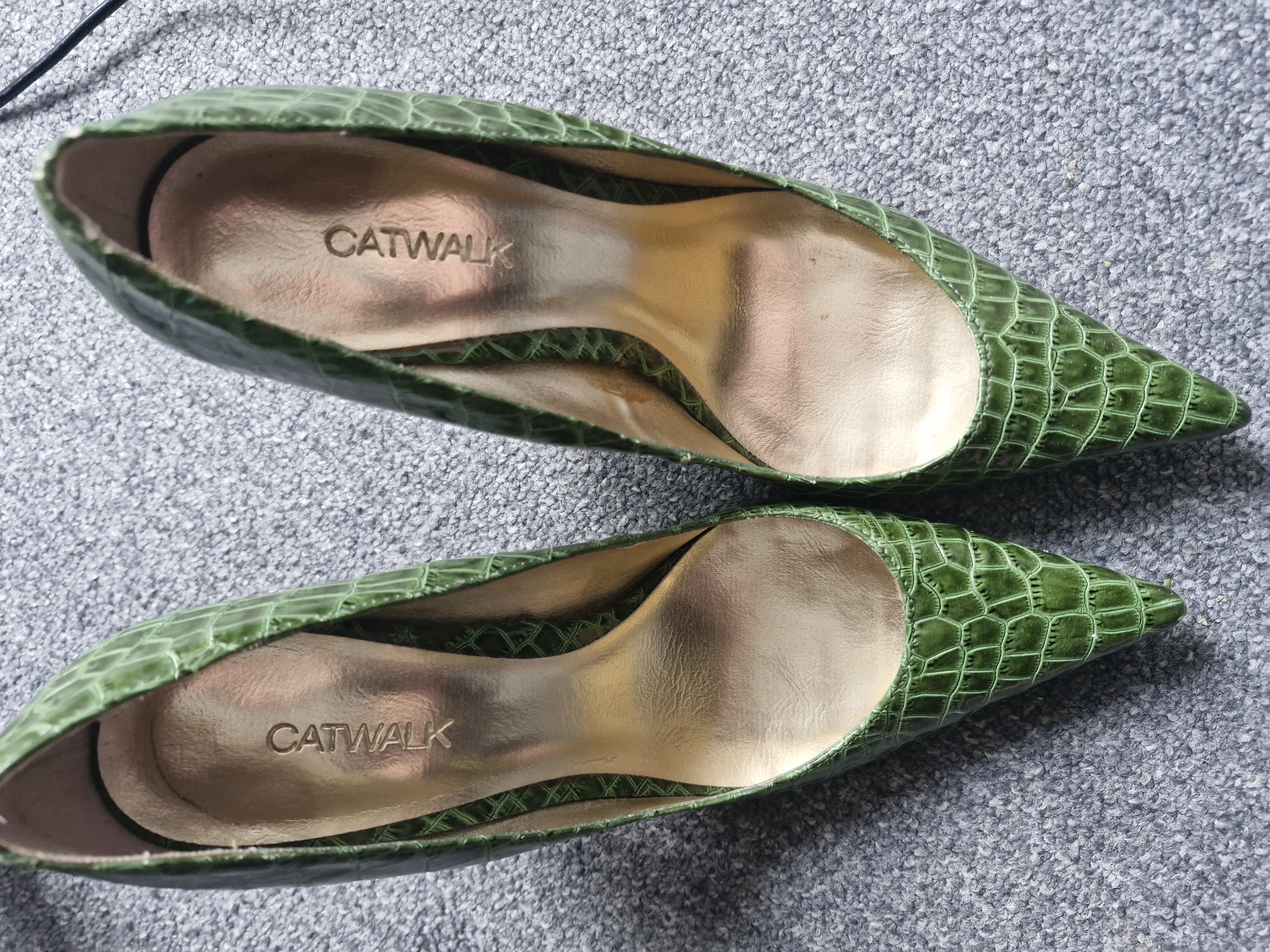 Green Snakeskin Heels  by Catwalk