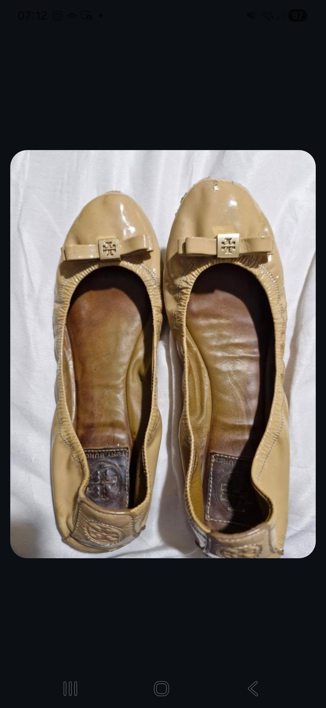 Nude Patent Ballerina Flats by Tory Burch