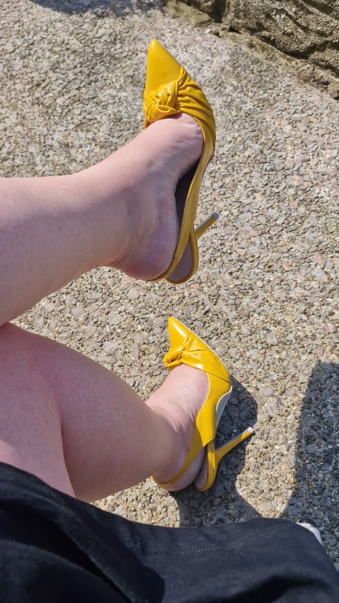 Yellow Slingbacks  by Zara 