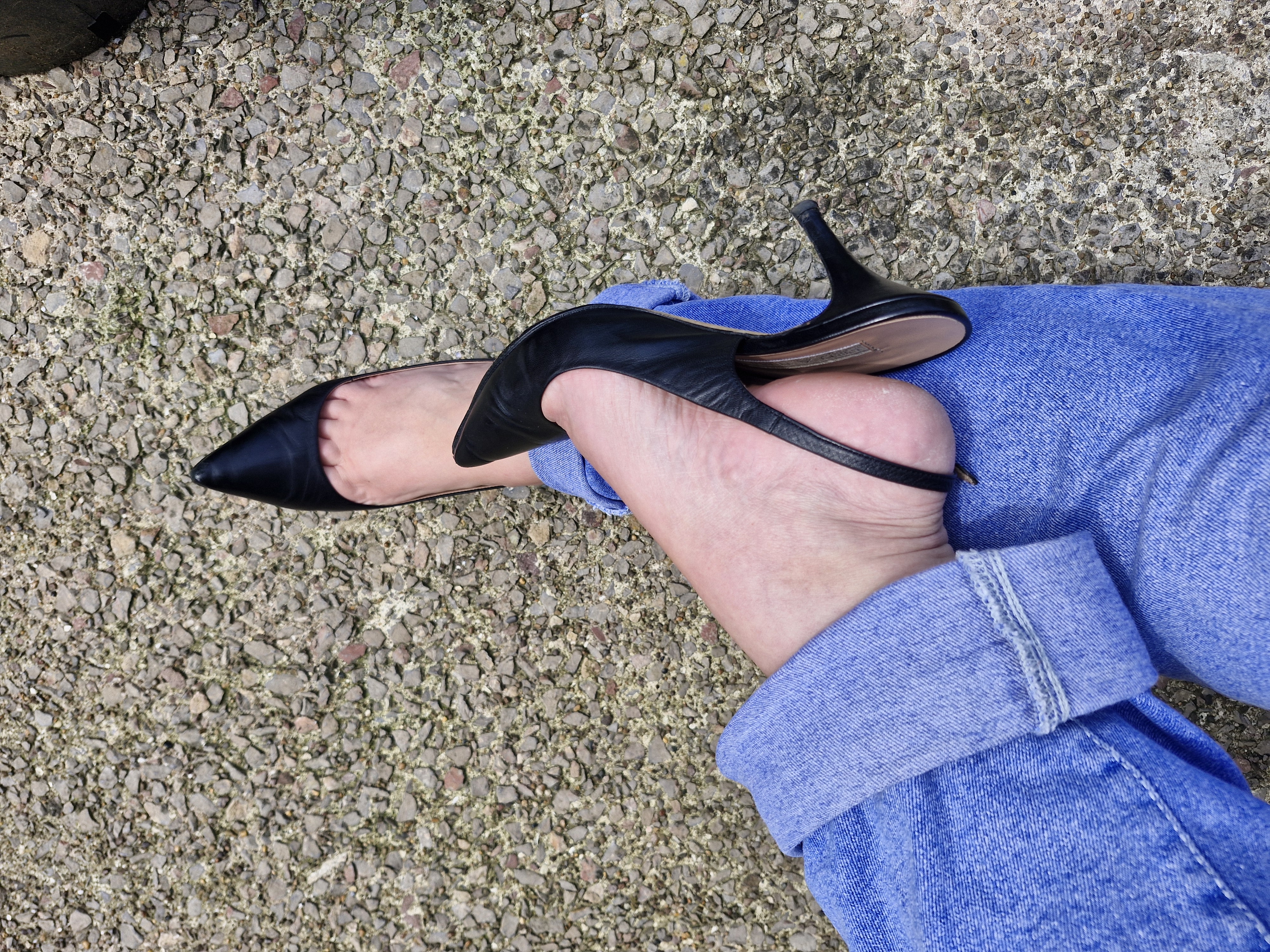 Black Pied A Terre Slingbacks  by Pied A Terre