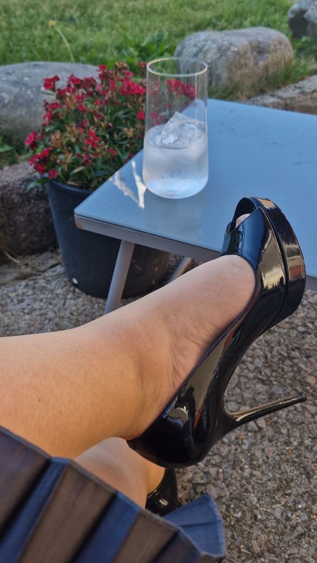 Black Patent Leather Platform Peep Toe  by Jimmy Choo 