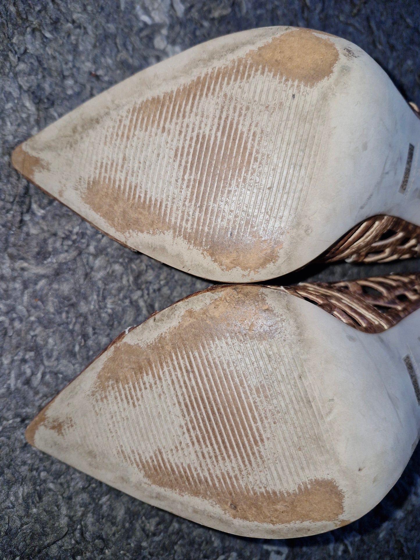 Cutaway Snakeskin Print Heels / UK6