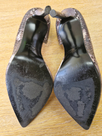 Zara D'Orsay Grey Snakeskin Stilettos