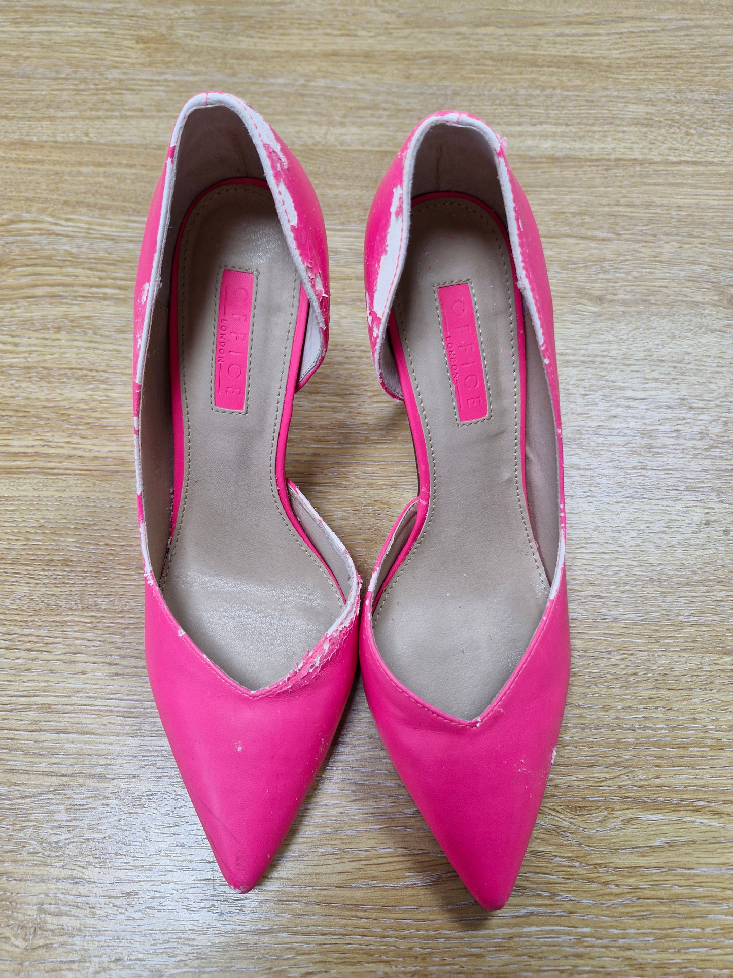 Vintage Office Neon Pink Heels UK6