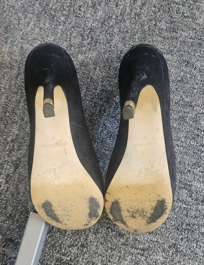 Office Peep Toe Suede Mega Heels / Well Worn / UK5