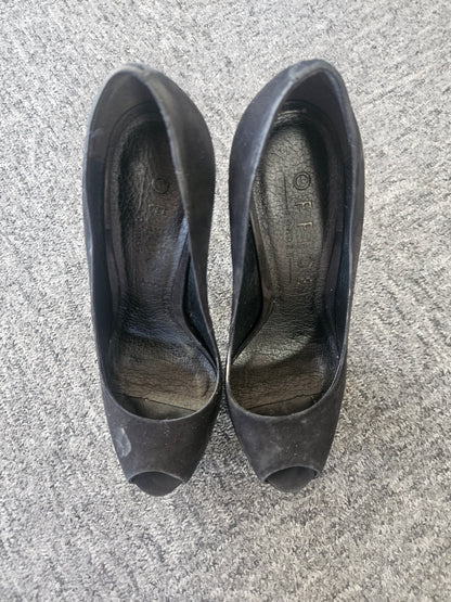 Office Peep Toe Suede Mega Heels / Well Worn / UK5