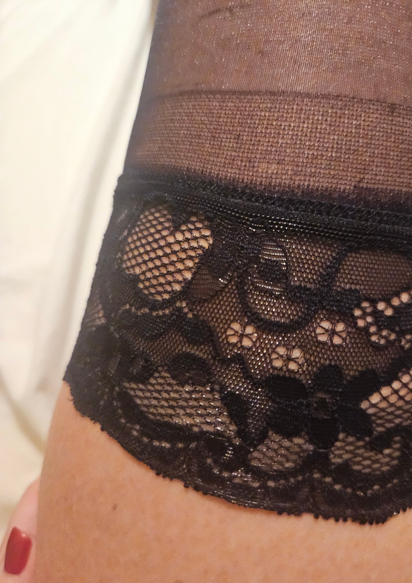 Used Black Nylon Hold-ups / stockings