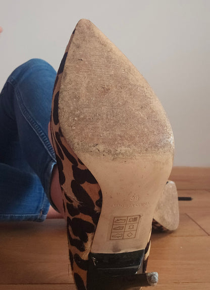 Leopard Print Heels, Well-Worn / UK5