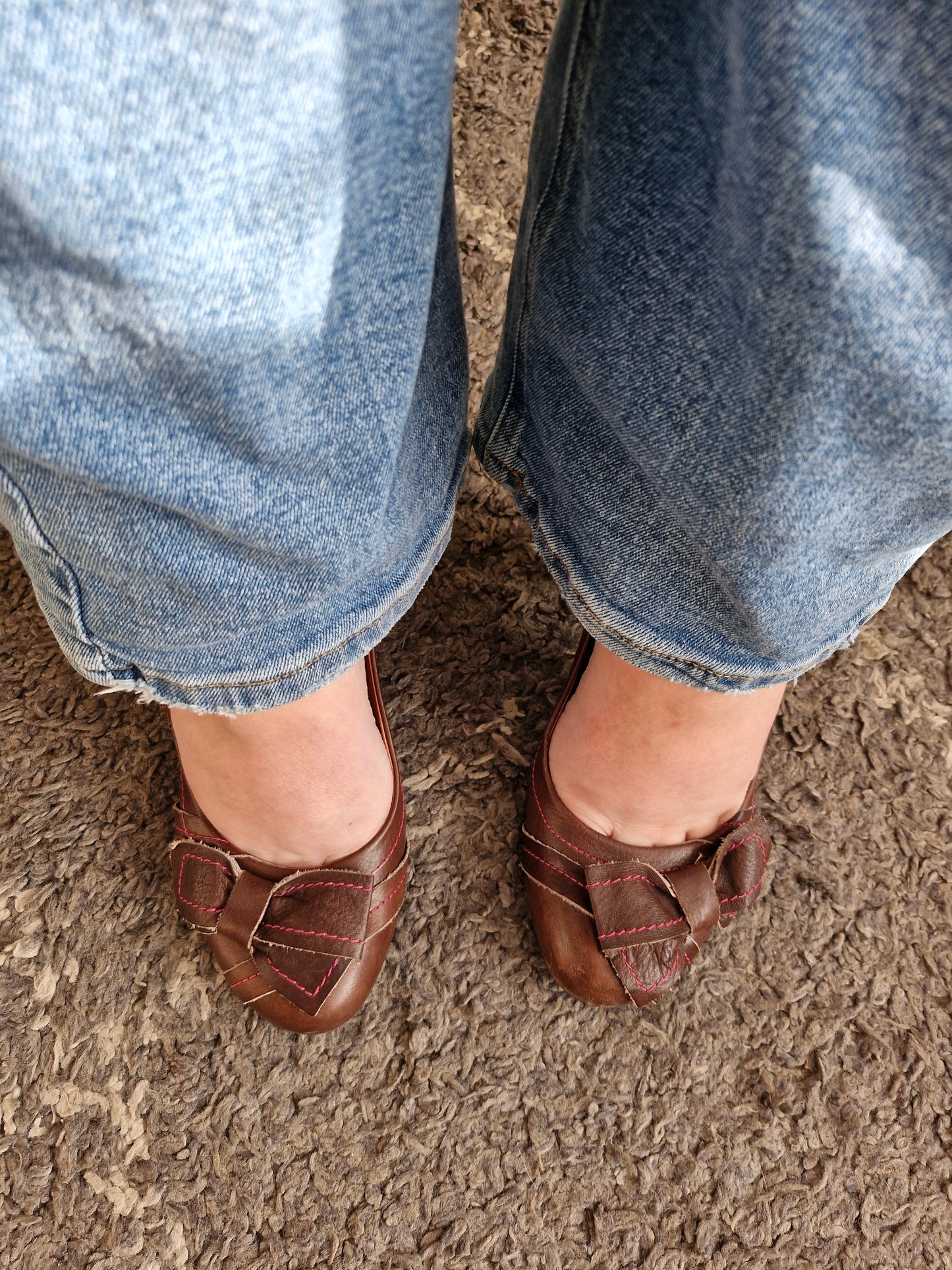 Brown and Pink shoes with block heel by Me Too / UK6