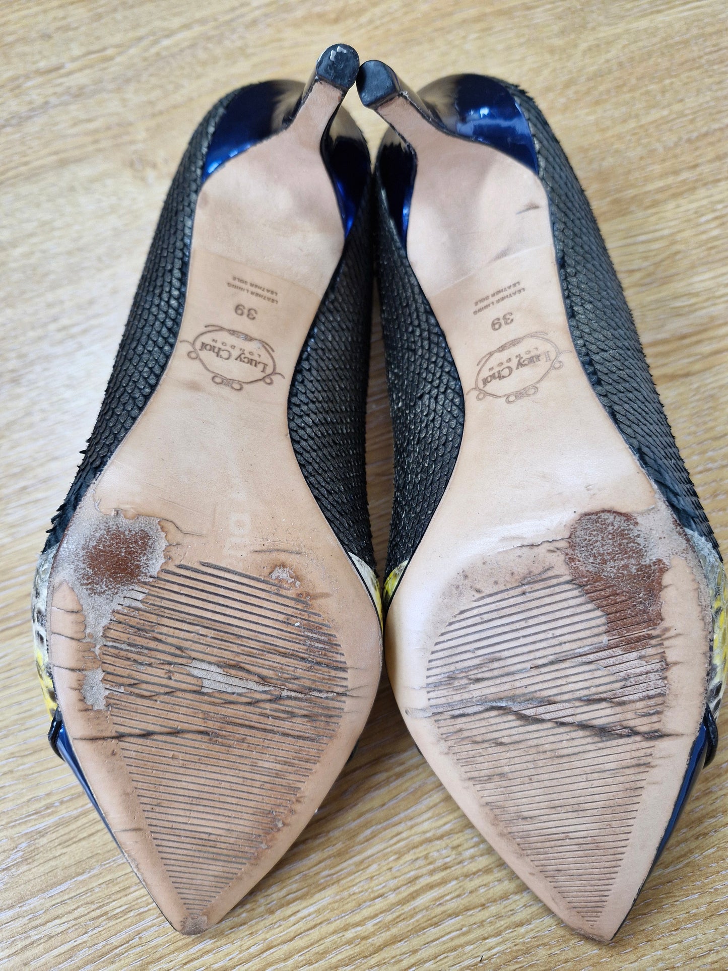 Lucy Choi Navy and Yellow Heels / UK6 / Well Worn