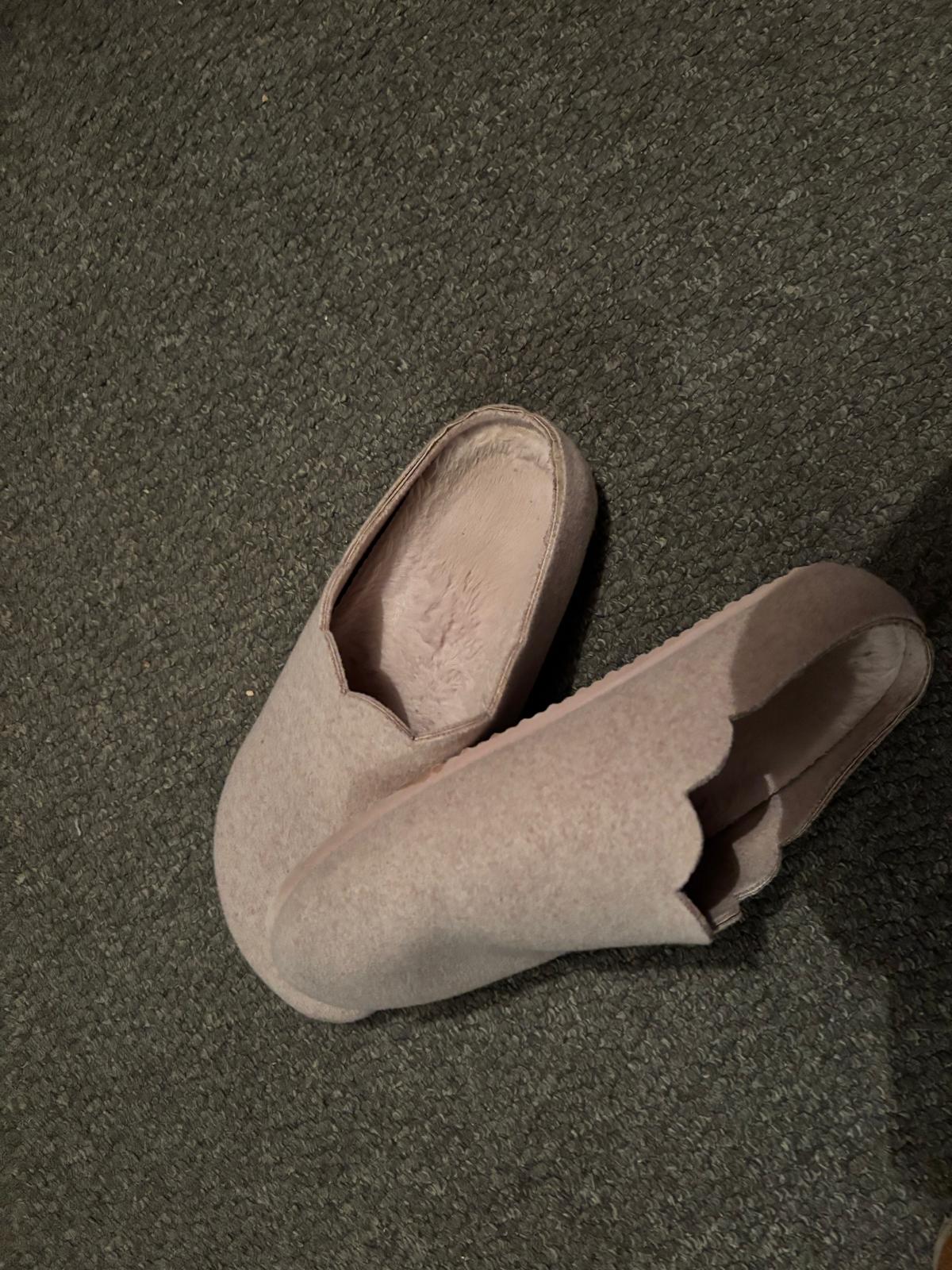Sweat soaked well worn slippers UK8