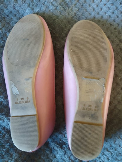 Pink Flats, ballerina style, UK5